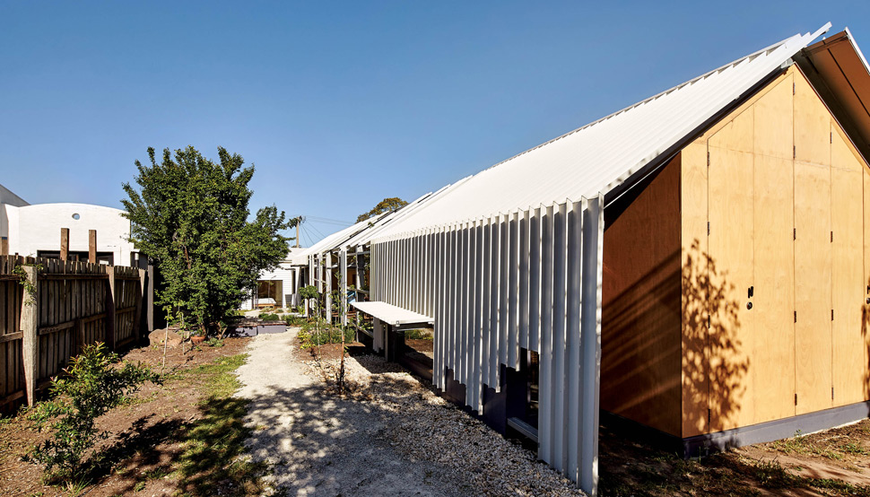 Structural steel ribs are mostly all that exist between outdoor bathing and a big sky