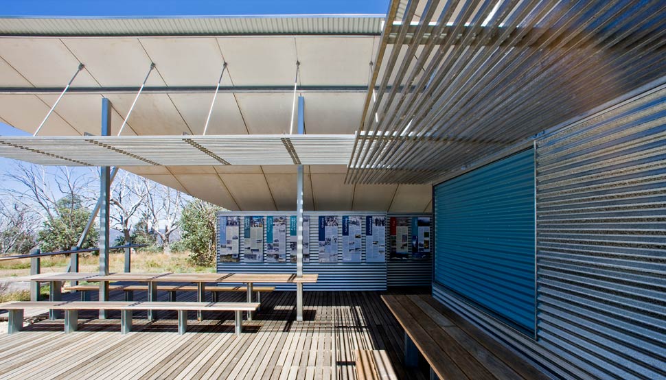 The Mt Franklin Visitors Shelter, with its environment-engaging exploded form, is anything but a typical bush hut.