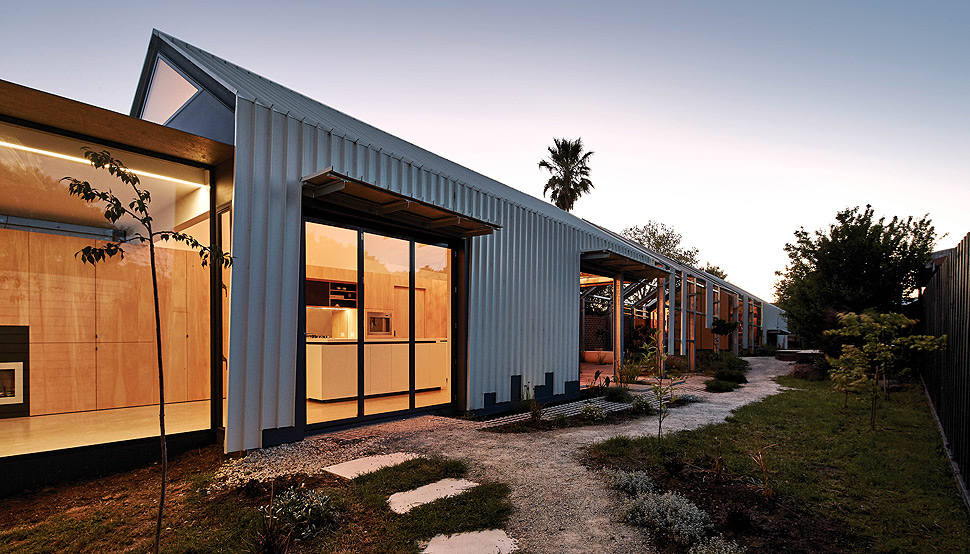 A purposefully fragmented steel shell is the hallmark of an idiosyncratic house in the heart of Melbourne's western suburbs.