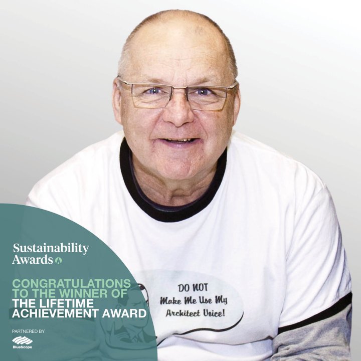 Sustainability Awar2021 Lifetime achievement award Tone Wheeler _partnered by BlueScope