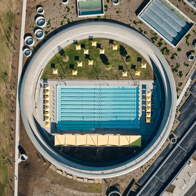 Parramatta Aquatic centre drone view