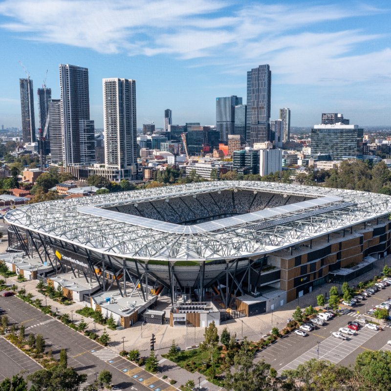 Commbank stadium drone view