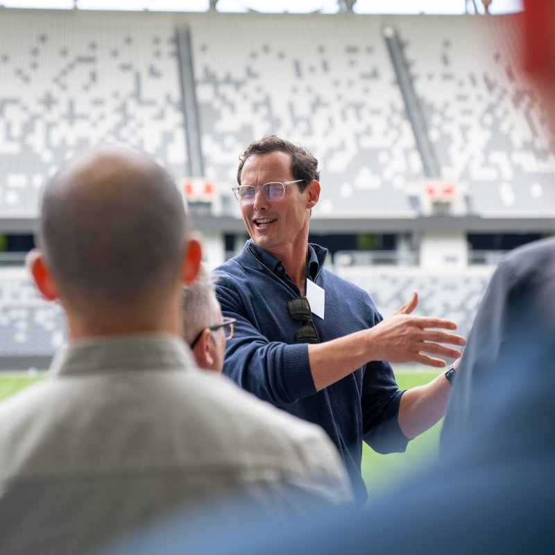 Guest host Al Baxter, Senior Principal and Director at Populous led the visit to CommBank Stadium, offering a firsthand look at the design of this world-class facility.