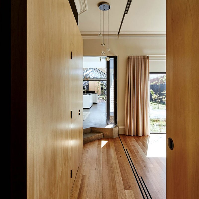 Sliding walls enable rooms to be zoned or expanded as need dictates