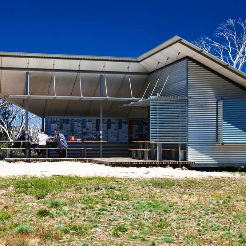 The Mt Franklin Visitors Shelter, with its environment-engaging exploded form, is anything but a typical bush hut.